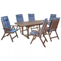 Gartentisch Set aus Akazienholz Rustikal AMANTEA Gartentisch Set aus Akazienholz Rustikal AMANTEA