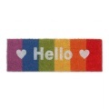 B2X, B2X - Kokos-Fußmatte ?Hallo? Regenbogen, 25X75CM