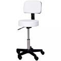 Northio, Northio - Arbeitshocker Rollhocker Drehhocker höhenverstellbar mit Lehne, Büro, Weiß, ?35 x H72-84 cm