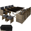 TecTake, Rattan Sitzgruppe Palma 8+4+1 mit Schutzhülle Rattan Sitzgruppe Palma 8+4+1 mit Schutzhülle