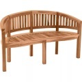 Mobilia - Gartensitzbank in Bananenform, 150 cm, Teak - natur