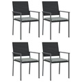vidaXL Gartenstühle mit Kissen 4 Stk. Schwarz 54x62,5x89cm Poly Rattan