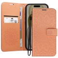 Avizar, Avizar - Wallet Hülle iPhone 16 Pro Pfirsisch, Puderrosa