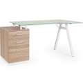 Schreibtisch Charlie weiss natur 150x80