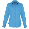 Popeline Bluse Arbeitshemd, Langärmlig Damen Saphirblau 44