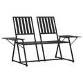 vidaXL 2-Sitzer-Gartenbank 165 cm Schwarz Stahl
