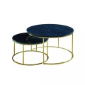 Vente-unique, Couchtisch 2erSet Marmor Metall ANGELA Couchtisch 2erSet Marmor Metall ANGELA