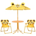vidaXL, vidaXL 3-tlg. Garten-Bistro-Set für Kinder mit Sonnenschirm Gelb