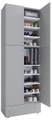 MID.YOU Schuhschrank , Lona Xxl , Grau, Weiss , Kunststoff , 7 Fächer , 70x200x39 cm , melaminharzbeschichtet,Nachbildung , 000657007657