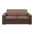 LINEA SOFA - Schlafsofa 2Sitzer Stoff CALITO Liegefläche Matratzen, One Size, Braun
