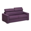 LINEA SOFA - Schlafsofa 3-Sitzer - Liegefläche mit Lattenrost: 140 cm - Matratze: 16 cm mit Memory Schaum - Stoff - Violett - VIZIR, One Size