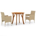 vidaXL 3-tlg. Garten-Essgruppe Beige