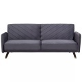 Beliani 3-Sitzer Sofa Samtstoff grau SENJA