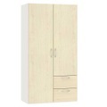 Drehtürenschrank Ahorndekor Cremeweiss mit Schubladen 101.9 x 195 Drehtürenschrank Ahorndekor Cremeweiss mit Schubladen 101.9 x 195
