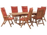 Beliani, Gartentisch Set aus Akazienholz Klassisch JAVA Gartentisch Set aus Akazienholz Klassisch JAVA