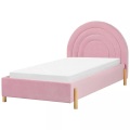 Bett mit Lattenrost aus Samtstoff Retro ANET Bett mit Lattenrost aus Samtstoff Retro ANET