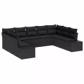 VidaXL - Garten-sofa poly-rattan, One Size, Schwarz