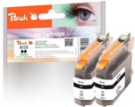 Peach Doppelpack Tintenpatronen schwarz kompatibel zu Brother LC-123