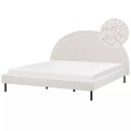 Bett mit Lattenrost aus Bouclé Retro MARGUT Bett mit Lattenrost aus Bouclé Retro MARGUT