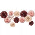 Alopini - 12 Stück Partydekoration, altmodische Pompons aus Seidenpapier, Seidenpapierblumen, One Size, Multicolor