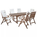 Gartentisch Set aus Akazienholz Rustikal AMANTEA Gartentisch Set aus Akazienholz Rustikal AMANTEA