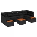 VidaXL - Garten-sofa-set poly-rattan, One Size, Schwarz