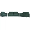 Beliani Sofa Set Samtstoff grün 6-Sitzer FENES