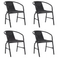vidaXL Gartenstühle 4 Stk. Kunststoff Rattan-Optik und Stahl 110 kg