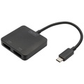 Digitus DS-45339 DisplayPort / USB-C® Adapter [1x USB-C® - 2x DisplayPort Buchse] Schwarz HDMI-fähig, High Speed-HDMI,