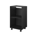 Yamazaki, Yamazaki - 2-stöckiges Schallplatten-Regal mit Rollen TOWER, 38cm, Schwarz