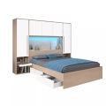 Bett mit Stauraum 160 x 200 cm mit LED-Beleuchtung - Holzfarben & glänzend - VELONA Bett mit Stauraum 160 x 200 cm mit LED-Beleuchtung - Holzfarben & glänzend - VELONA
