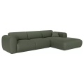 Großes Ecksofa - Ecke rechts - melierter Stoff - Grün - POGNI Großes Ecksofa - Ecke rechts - melierter Stoff - Grün - POGNI