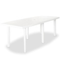 Gartentisch 210 x 96 x 72 cm Kunststoff Weiss