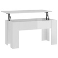 vidaXL Couchtisch Hochglanz-Weiß 101x49x52 cm Holzwerkstoff