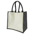 Midi Jutetasche Shopper Einkaufstasche, 14 Liter (2 Stückpackung) Damen Schwarz ONE SIZE