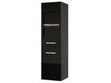 Badezimmerschrank mit LEDs - 30 x 30 x 109 cm - Schwarz - LAURINE Badezimmerschrank mit LEDs - 30 x 30 x 109 cm - Schwarz - LAURINE