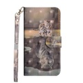 Nokia 2.2 - Etui Ledertasche Glitzer Effekt Katze