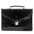 Maxwell Scott Lorenzo - Leder-Aktentasche in Schwarz