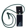 Cadorabo Handy Kette für Apple iPhone X / XS in ARMEE GRÜN - Silikon Necklace Umhänge Hülle mit Gold Ringen, Kordel Band Schnur und abnehmbarem Etu...