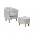Beliani Sessel mit Hocker grau HOLDEN