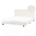 Beliani - Bett mit Lattenrost aus Bouclé  ALBI, 140x200 cm, Schneeweiss