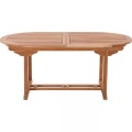 Mobilia - Gartentisch, 180x100 cm oval, ausziehbar, Teak - natur