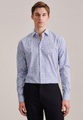 Business Hemd Shaped Fit Extra Langer Arm Floral Unisex Blau 38