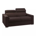LINEA SOFA - Schlafsofa 2-Sitzer - Liegefläche: 120 cm - Matratzenhöhe: 22 cm mit Memory Schaum - Stoff - Grau - VIZIR, One Size, Braun