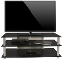 MID.YOU Phonotisch in schwarz/ , Silberfarbe 'Zumbo' _ Schwarz, Silberfarben , Metall, Glas , 110x45x42 cm , Kabelkanal , 000657003802