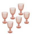 Bon Gourmet, Rosa Glas-Set aus 6 Rosa Glas-Set aus 6