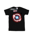 Captain America Drehscheibe Baumwolle Boyfriend Tshirt Damen Schwarz 3XL