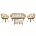 Beliani, Lounge Set mit Tisch aus Rattan Boho MARATEACESENATICO Lounge Set mit Tisch aus Rattan Boho MARATEACESENATICO
