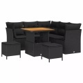 VidaXL - Garten-sofa poly-rattan, One Size, Schwarz