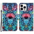 iPhone 15 Pro - Leder Etui Hülle Mandala